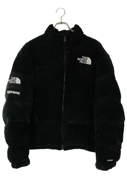 SUPREME x TNF 23AW Suede Nuptse Jacket Black Size M