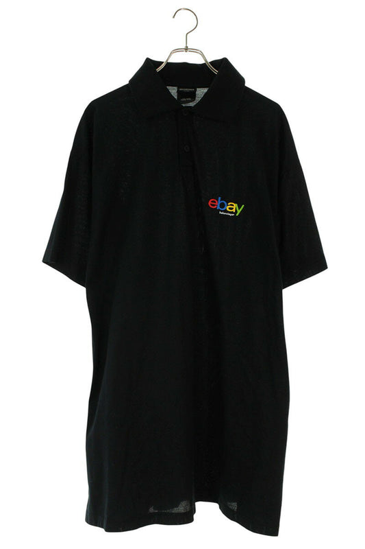 Balenciaga ebay Embroidered Short Sleeve Polo Shirt Black Size 4