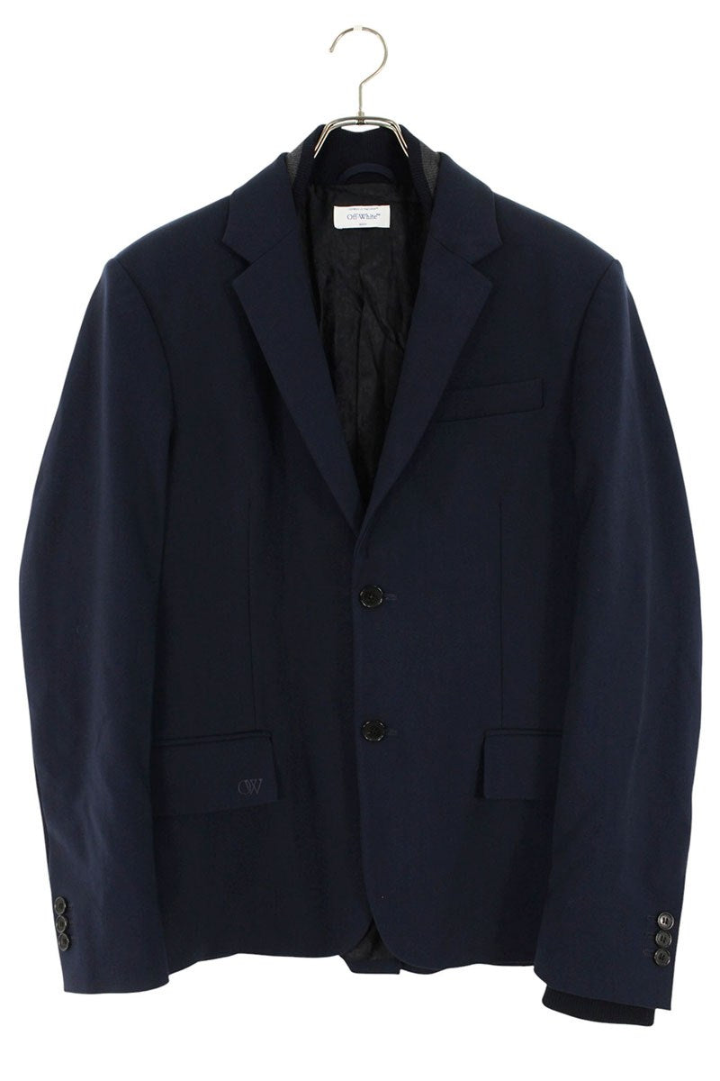 Off-White Leather Jacket Blue Size 48