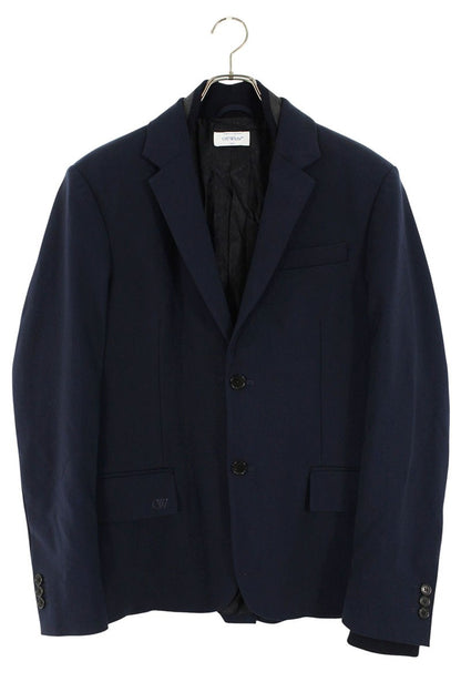 Off-White Leather Jacket Blue Size 48