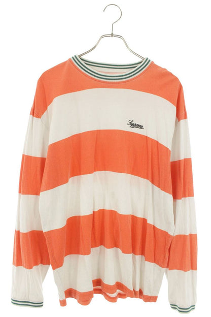 Supreme 19AW printed stripe L S Top Orange x White Size S