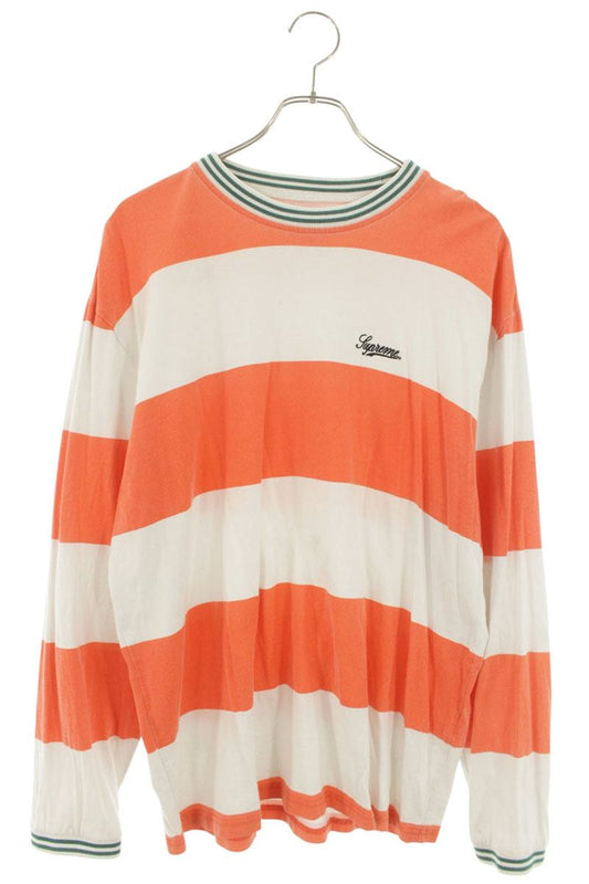 Supreme 19AW printed stripe L S Top Orange x White Size S