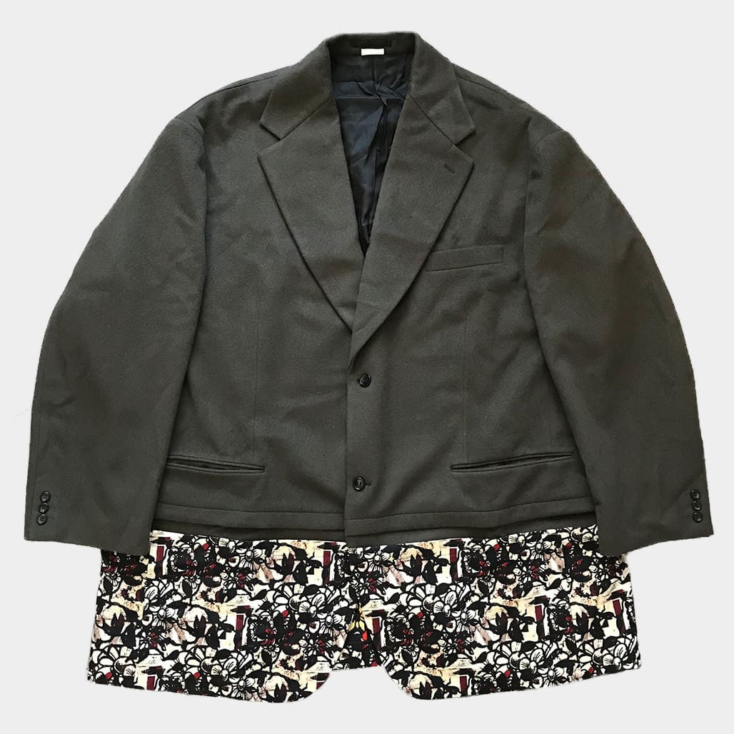 COMME DES GARCONS HOMME PLUS 22SS Hana no Sonzai Oversized Jacket Green Size XL