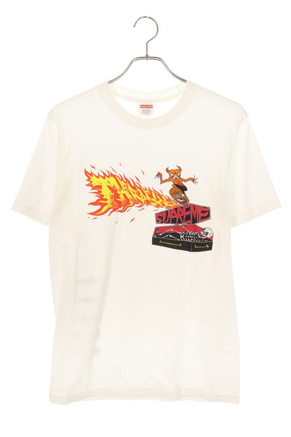 Supreme x Thrasher 24AW Back Tail Tee Print T-Shirt White Size S