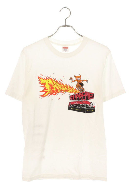 Supreme x Thrasher 24AW Back Tail Tee Print T-Shirt White Size S