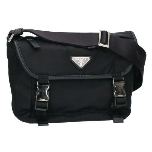 Prada Leather Shoulder Bag Black One Size