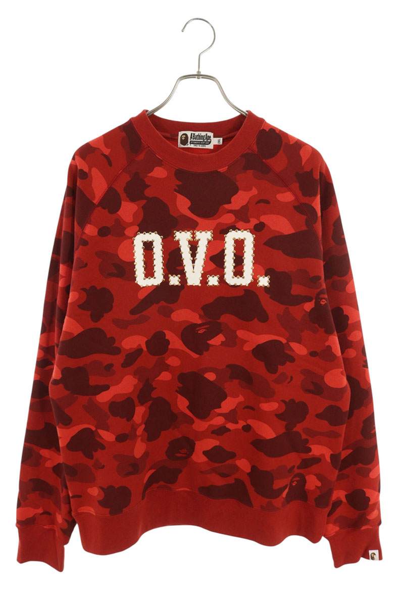 Bape Camo Crewneck Sweatshirt Red Size 2XL