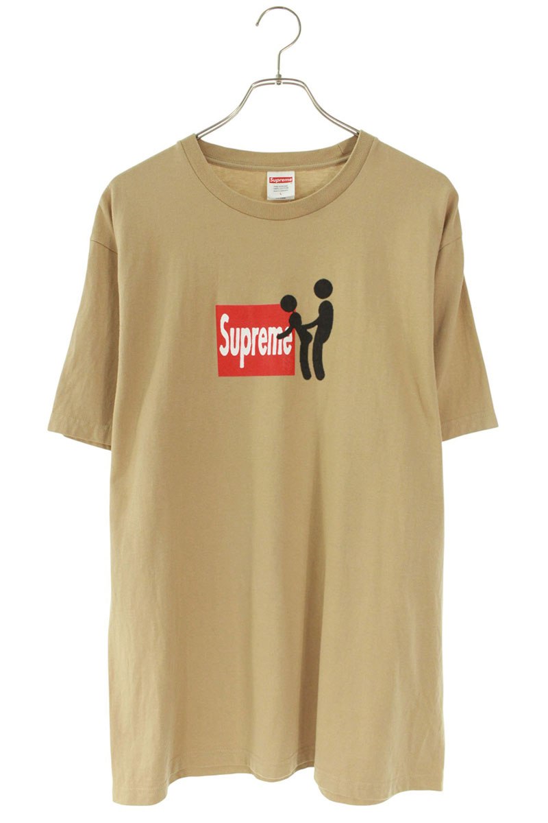 Supreme 25AW Box Logo Stick Tee Front Print T-Shirt Brown Size L