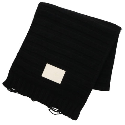 MM6 Logo Patch Distressed Scarf Black