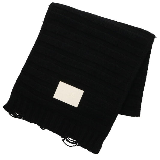 MM6 Logo Patch Distressed Scarf Black