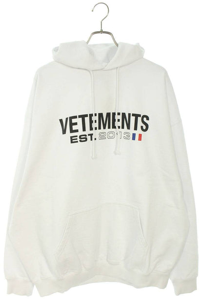 Vetements 23AW WHITE logo embroidery Hoodie White Size S