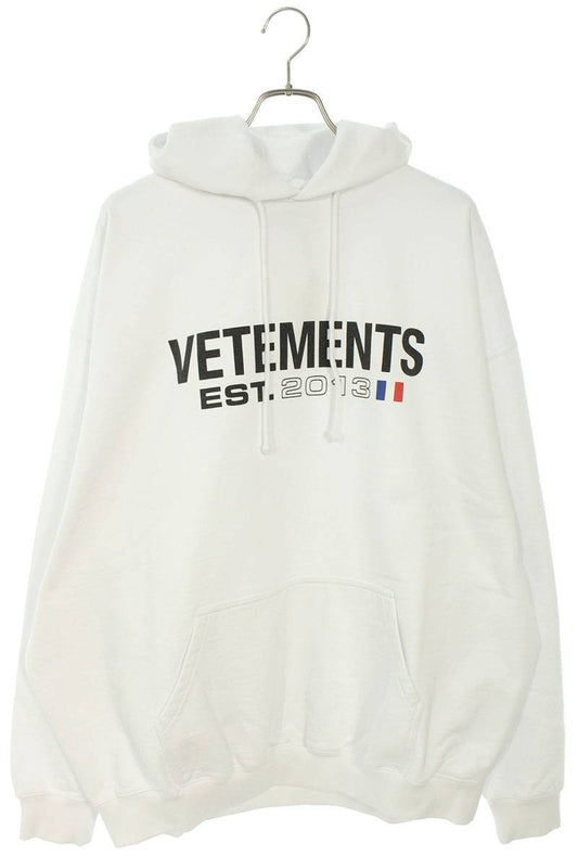 Vetements 23AW WHITE logo embroidery Hoodie White Size S