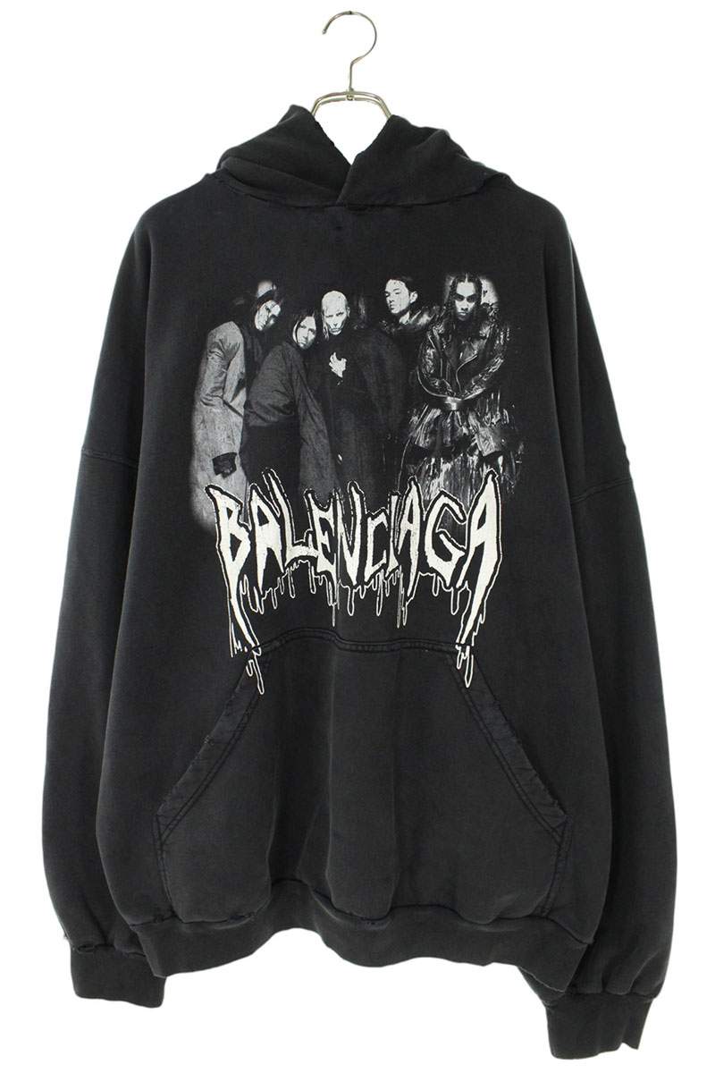 BALENCIAGA 24AW Graffiti Logo Hoodie Black Size M