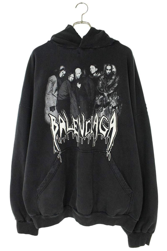 BALENCIAGA 24AW Graffiti Logo Hoodie Black Size M