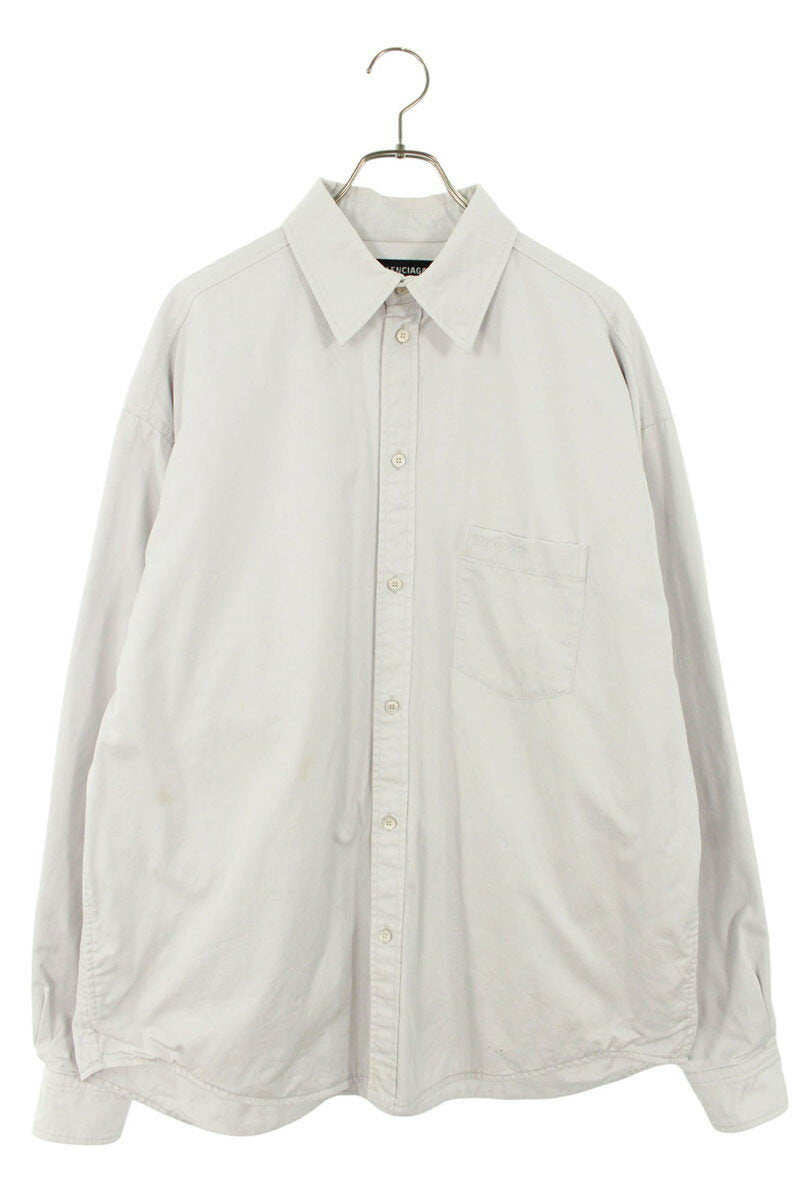 Balenciaga Oversized Long Sleeve Shirt Gray Size 44