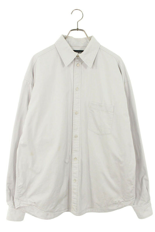 Balenciaga Oversized Long Sleeve Shirt Gray Size 44