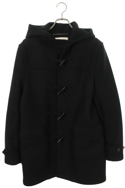 Saint Laurent Paris Hooded Wool Coat Black Size 48