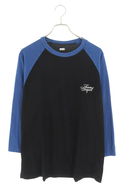 SEQUEL Print Long Sleeve T-Shirt Black x Blue Size XL