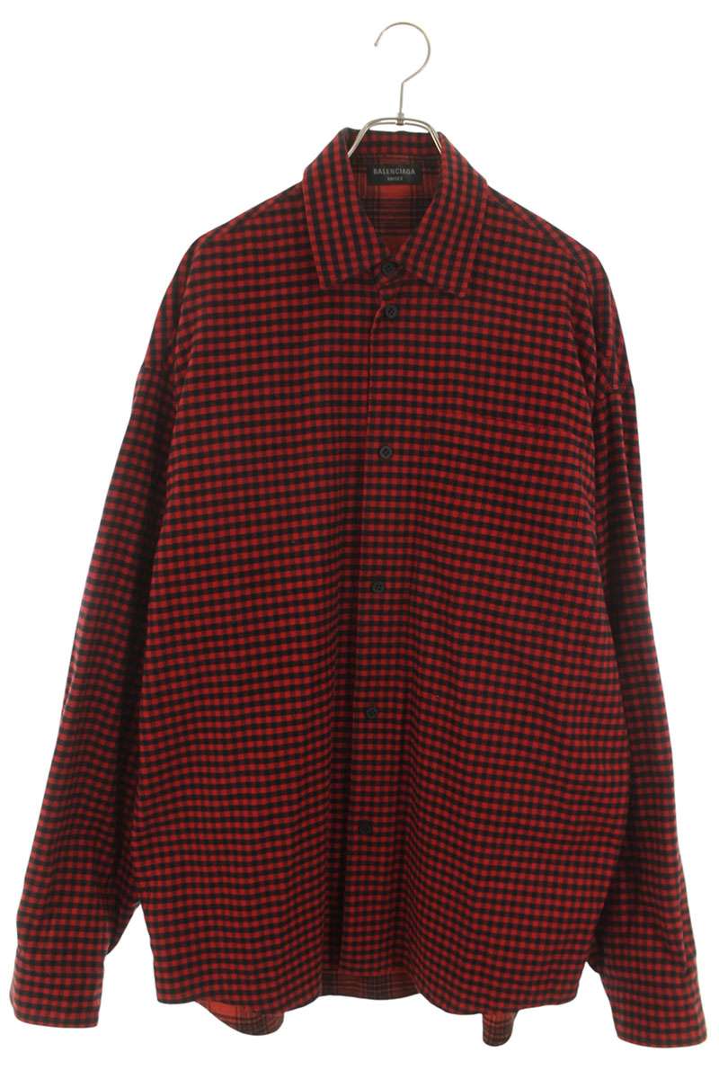 Balenciaga Long Sleeve Shirt Red x Black Size XS