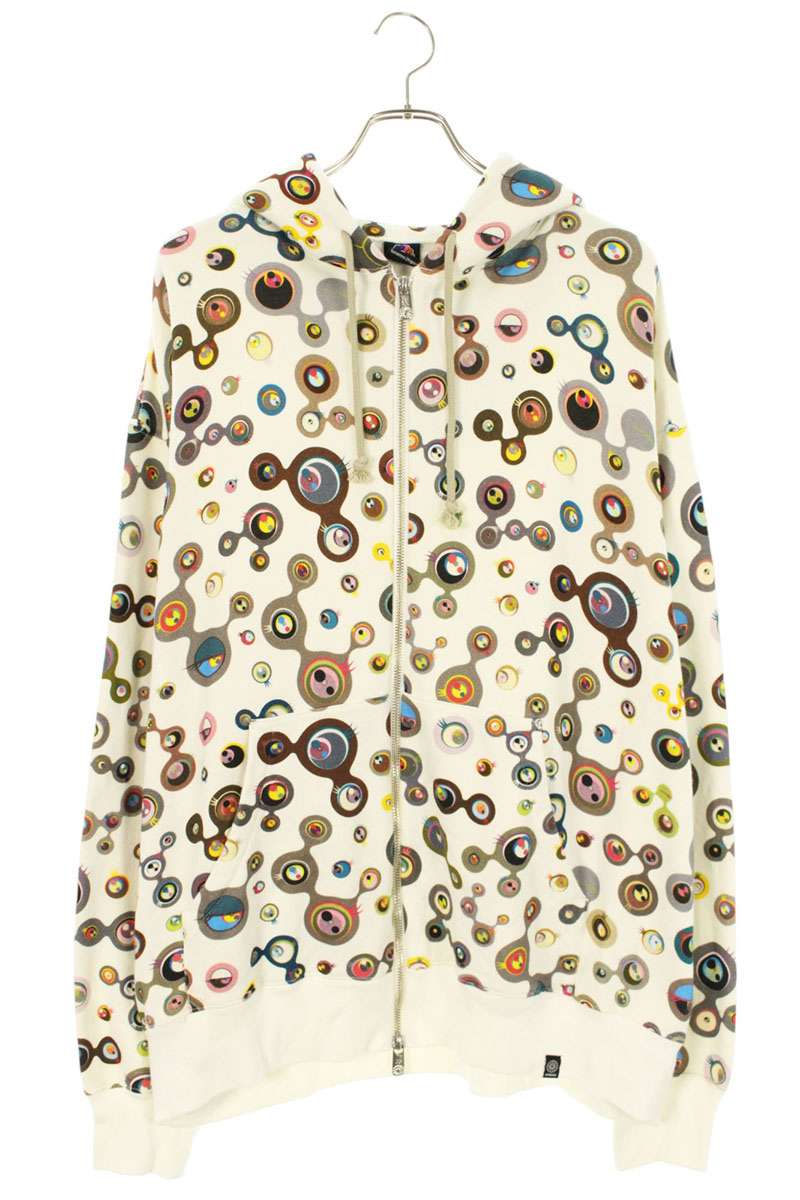 TAKASHI MURAKAMI KAIKAI KIKI Jelly Fish Eyes Sweat Zip Hoodie White Size XXL