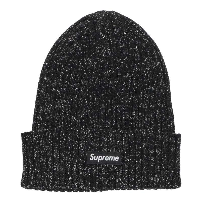 Supreme 25SS Logo Patch Beanie Black x Silver One Size