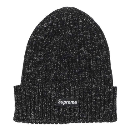 Supreme 25SS Logo Patch Beanie Black x Silver One Size