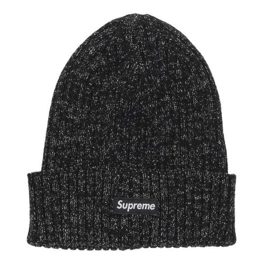 Supreme 25SS Logo Patch Beanie Black x Silver One Size