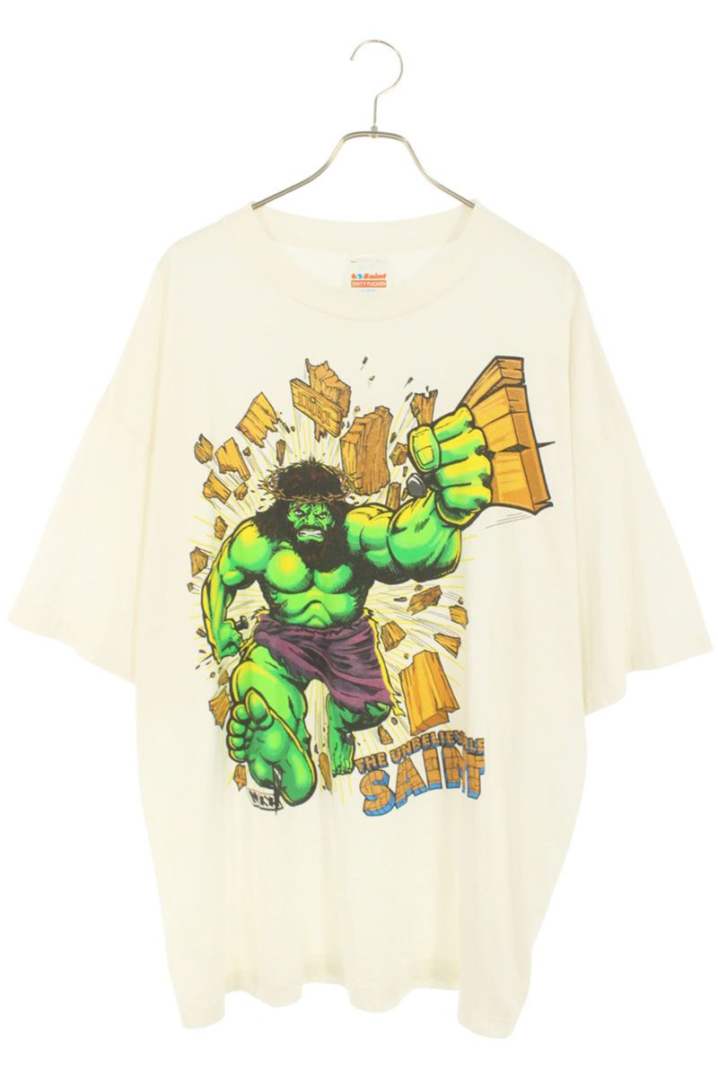 Saint Michael Print T-Shirt White Size XXL