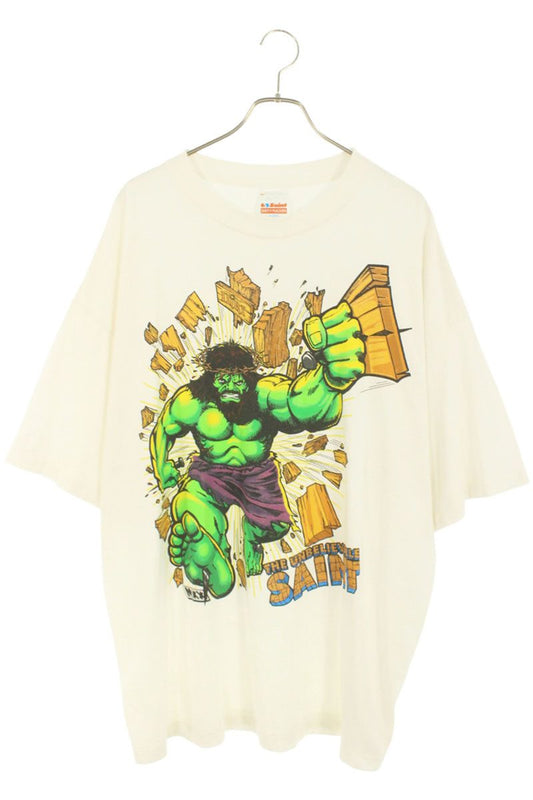 Saint Michael Print T-Shirt White Size XXL
