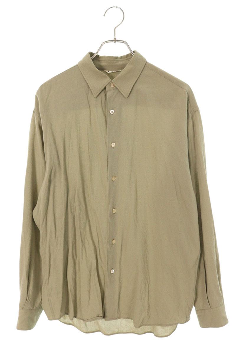 Auralee 23SS HARD TWIST WOOL VIYELLA SHIRT Green Size XL