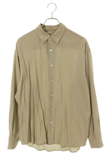 Auralee 23SS HARD TWIST WOOL VIYELLA SHIRT Green Size XL