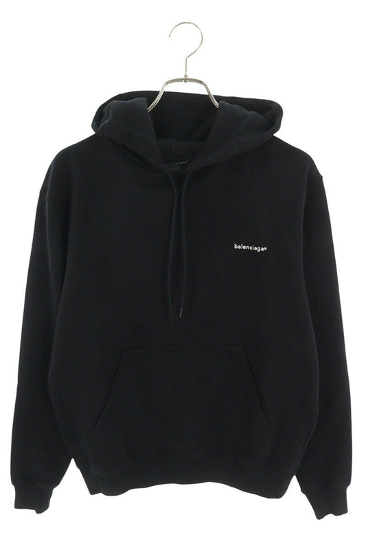 Balenciaga Logo Print Pullover Hoodie Black Size XS