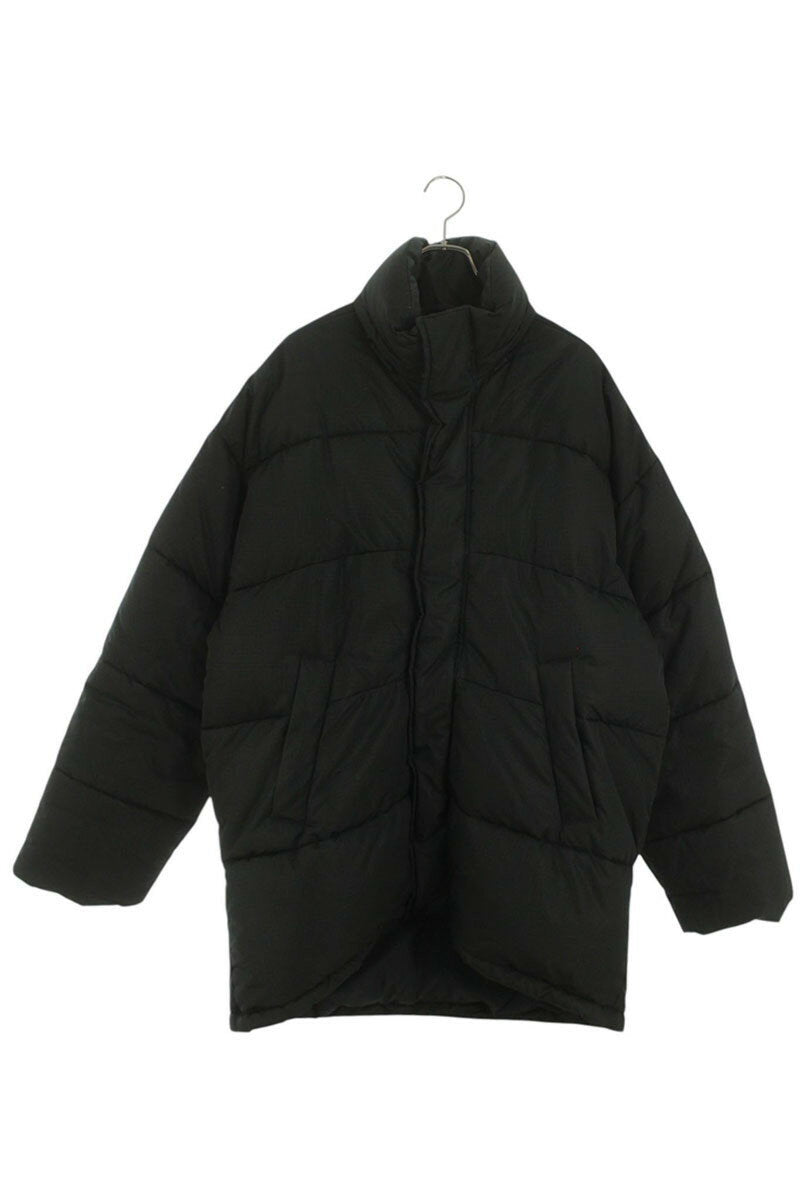 Balenciaga Logo Embroidered Down Jacket Black Size S