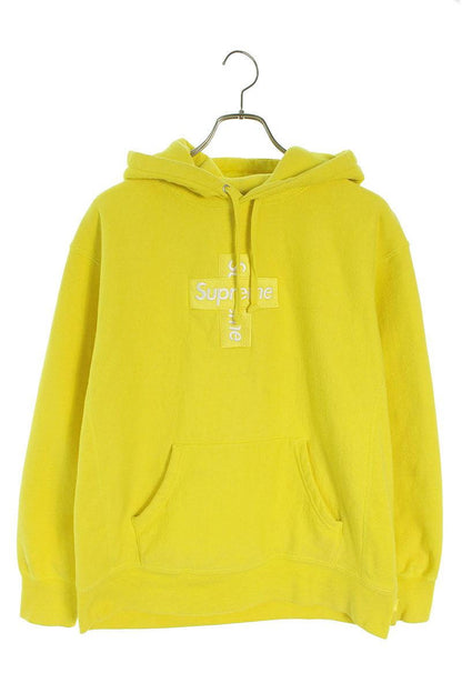 Supreme 20AW Cross Box Logo Hooded Sweatshirt Yellow Size S