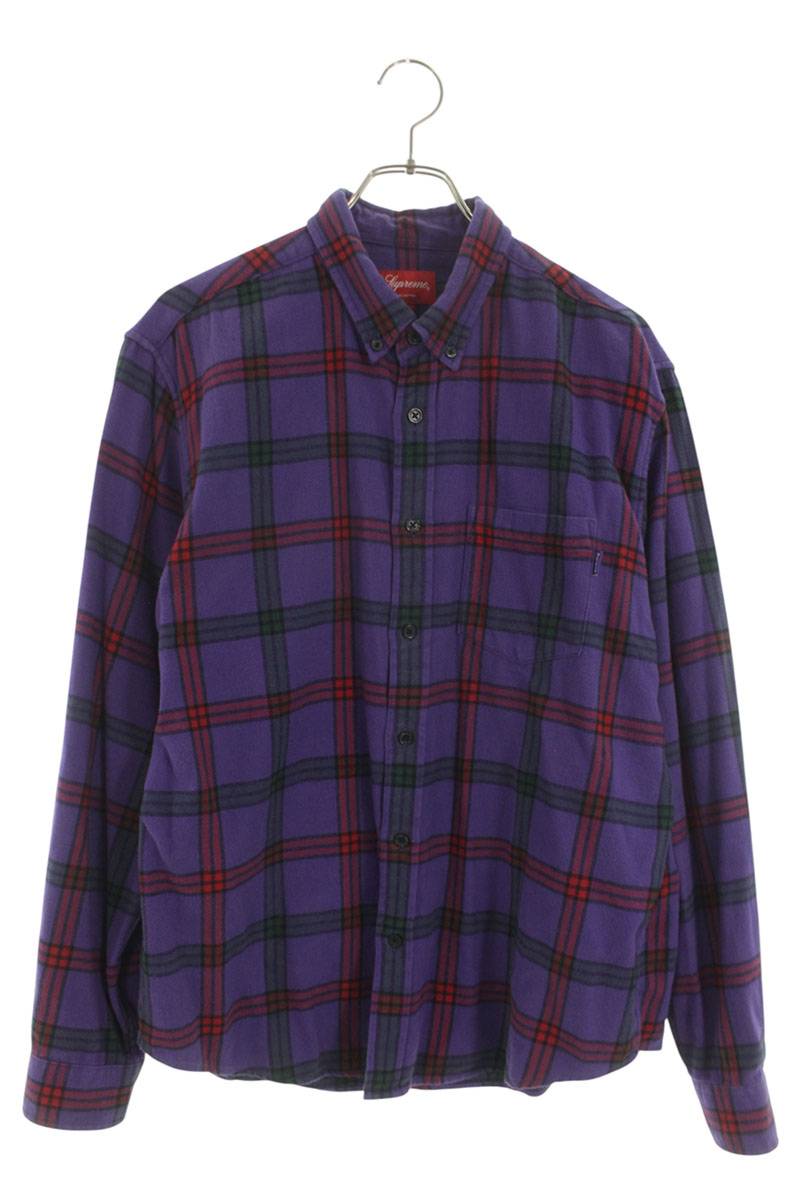 Supreme Tartan Flannel Shirt Purple Size M