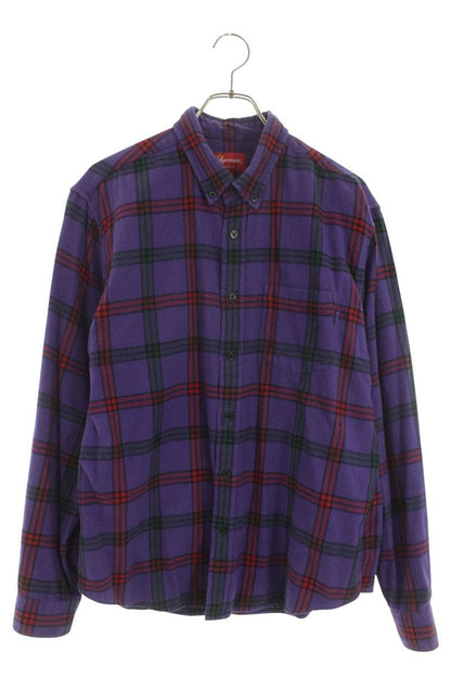 Supreme Tartan Flannel Shirt Purple Size M