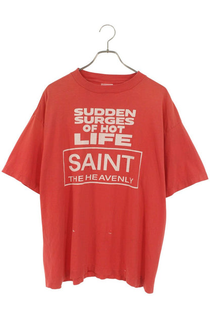 Saint Michael 25SS Distressed T-Shirt Red Size L