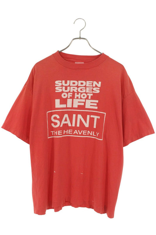 Saint Michael 25SS Distressed T-Shirt Red Size L