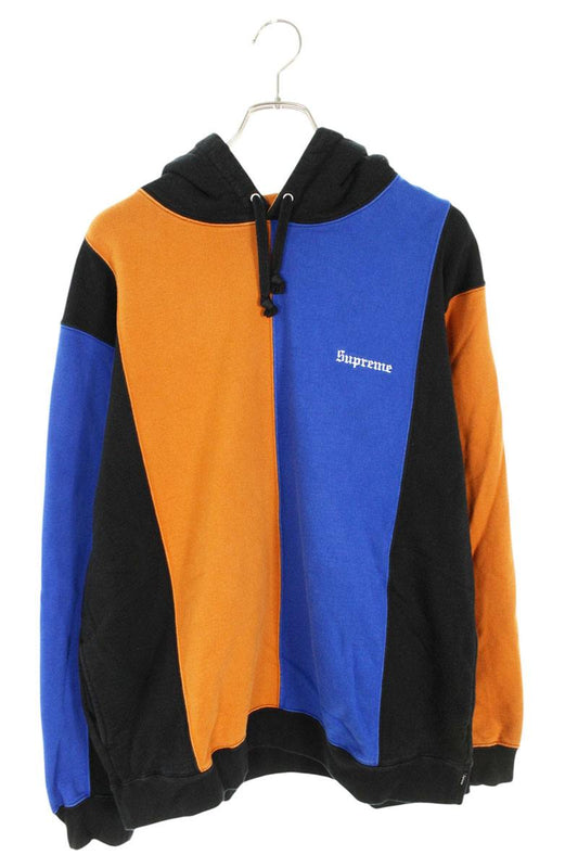 Supreme 18AW Pullover Hoodie Black x Blue x Orange Size XL