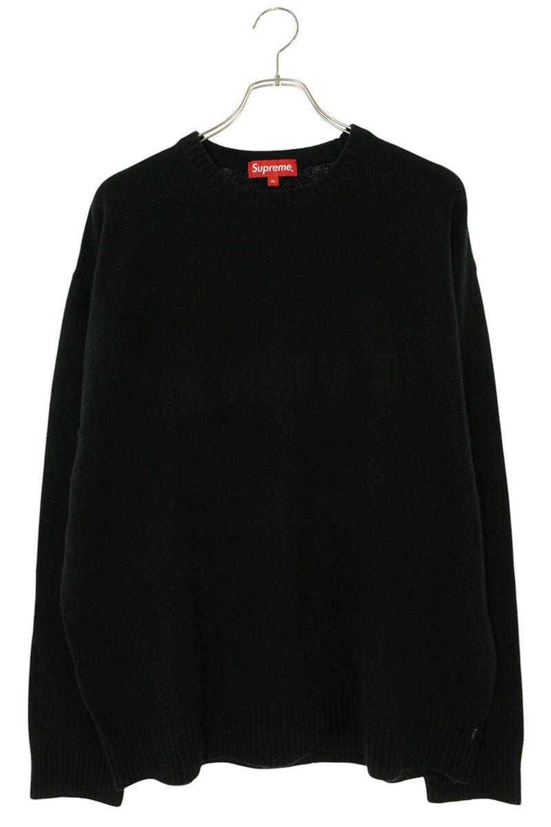 SUPREME 22AW Embossed Logo Sweater Black Size XL