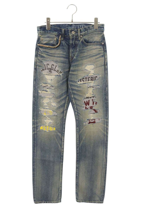 Hysteric Glamour 22SS CPR Distressed Denim Pants Blue Size 28