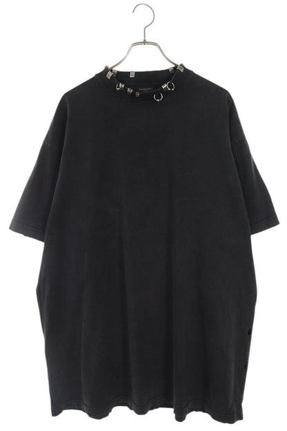Balenciaga Distressed Oversized T-Shirt Black x Silver Size L