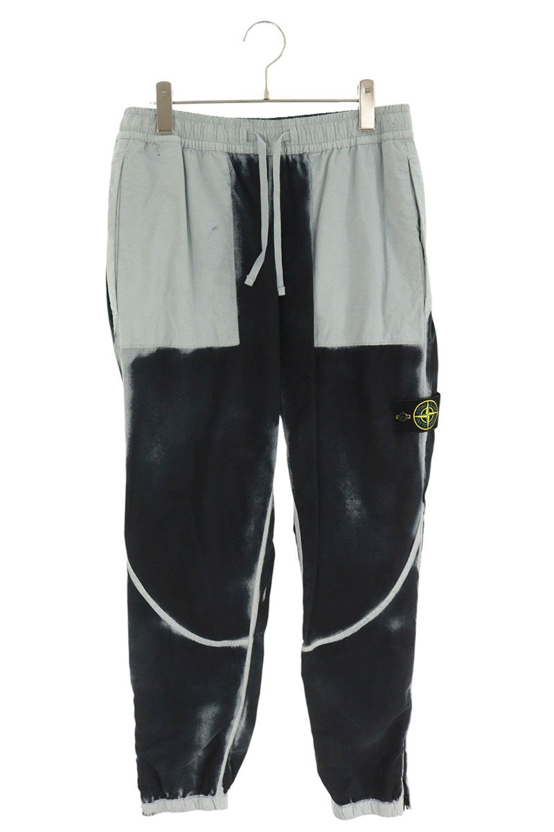 STONEISLAND 23SS Spray Print Logo Pants Black Size 31
