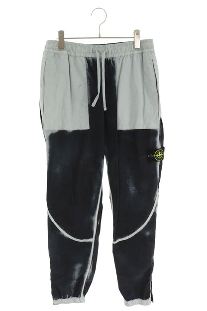 STONEISLAND 23SS Spray Print Logo Pants Black Size 31