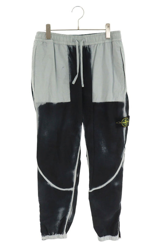 STONEISLAND 23SS Spray Print Logo Pants Black Size 31