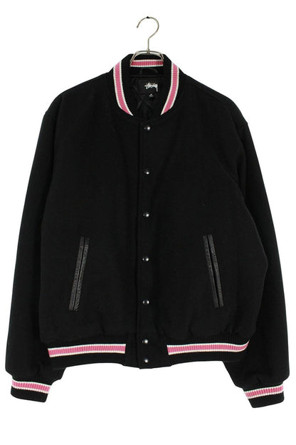 Stussy 22AW TALK MEKTON VIRSITY JACKET Back Embroidered Wool Blouson Size M
