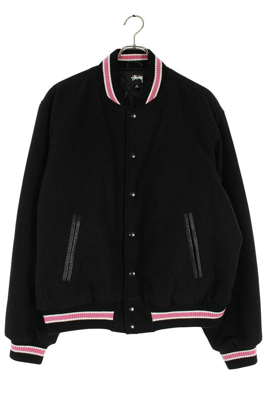 Stussy 22AW TALK MEKTON VIRSITY JACKET Back Embroidered Wool Blouson Size M
