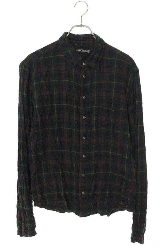 Vintage Chrome hearts Tops - Chrome Hearts Flare Botton Long Sleeve Shirt Size L - Authentic Archive