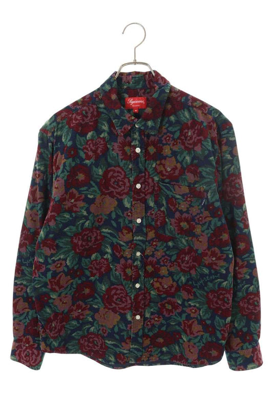 Supreme 20AW Digi Floral Corduroy Shirt Red x Green Size M