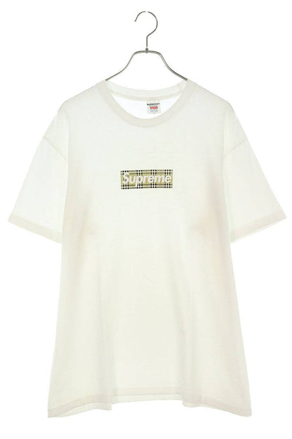 Supreme Burberry Box Logo Tee Logo T-Shirt White Size L